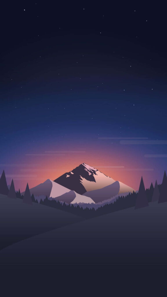 Serene Mountain Wallpaper: Tranquil Twilight Sky & Snow-Capped Peak
