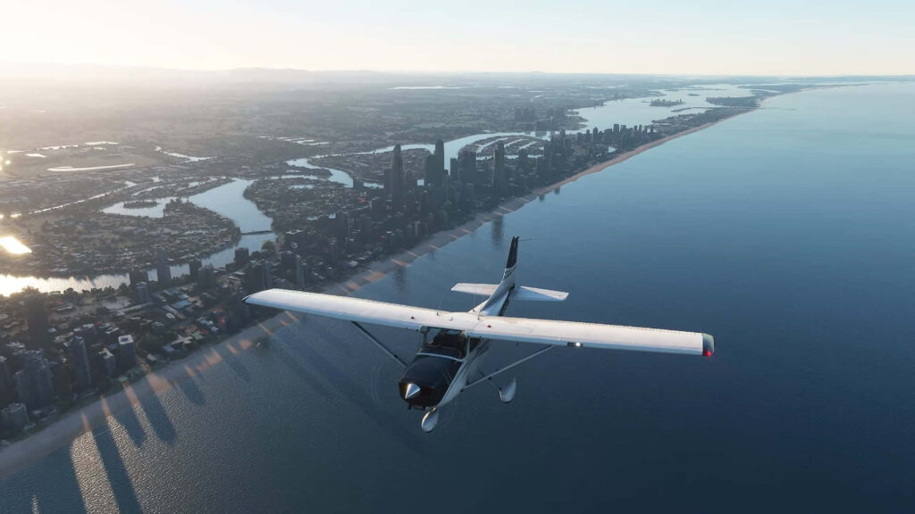 Soaring Through Azure Skies: Embark on an Aerial Adventure with Microsoft Flight Simulator Wallpaper