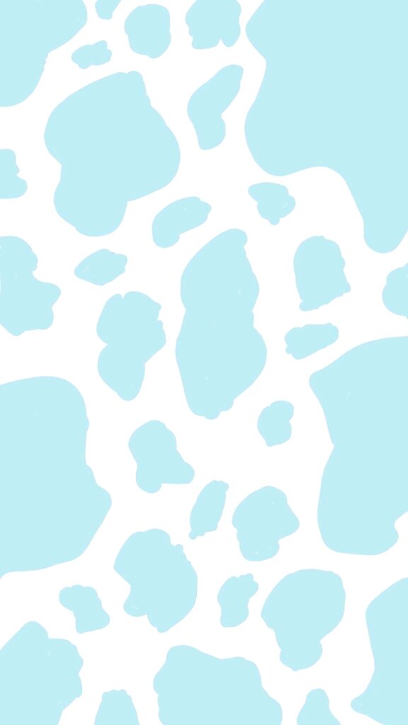 Cow print wallpaper with soft blue spots on white background modern minimalist design