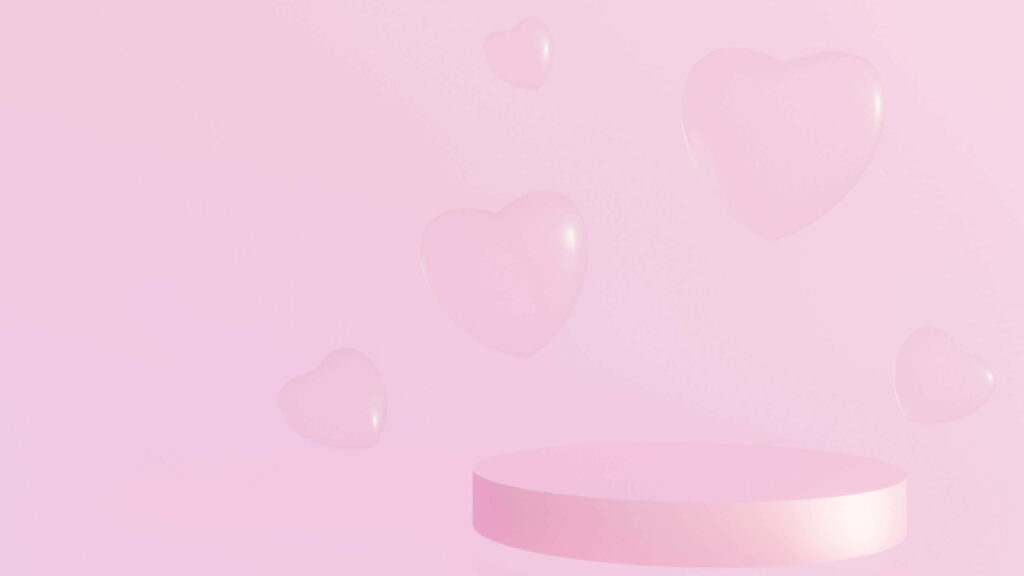 Delicate Light Pink Wallpaper with Minimalist Hearts - Dreamy Background