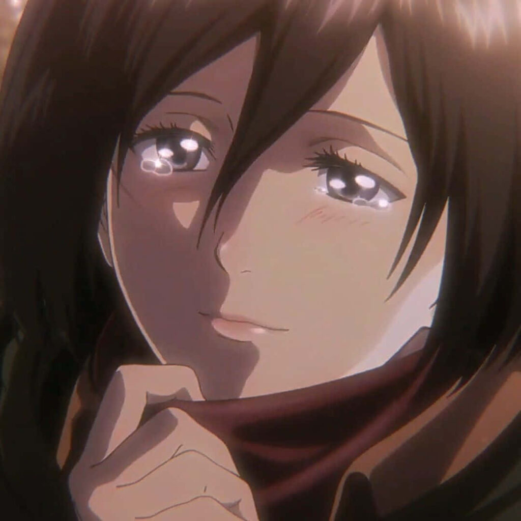 Mikasa Soft Aesthetic Wallpaper: Tender Smile & Expressive Eyes