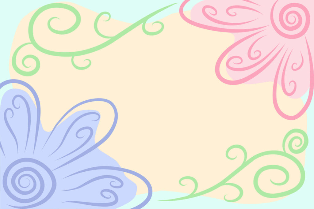 Soft Pastel Floral Wallpaper: Pink & Blue on Light Beige Background