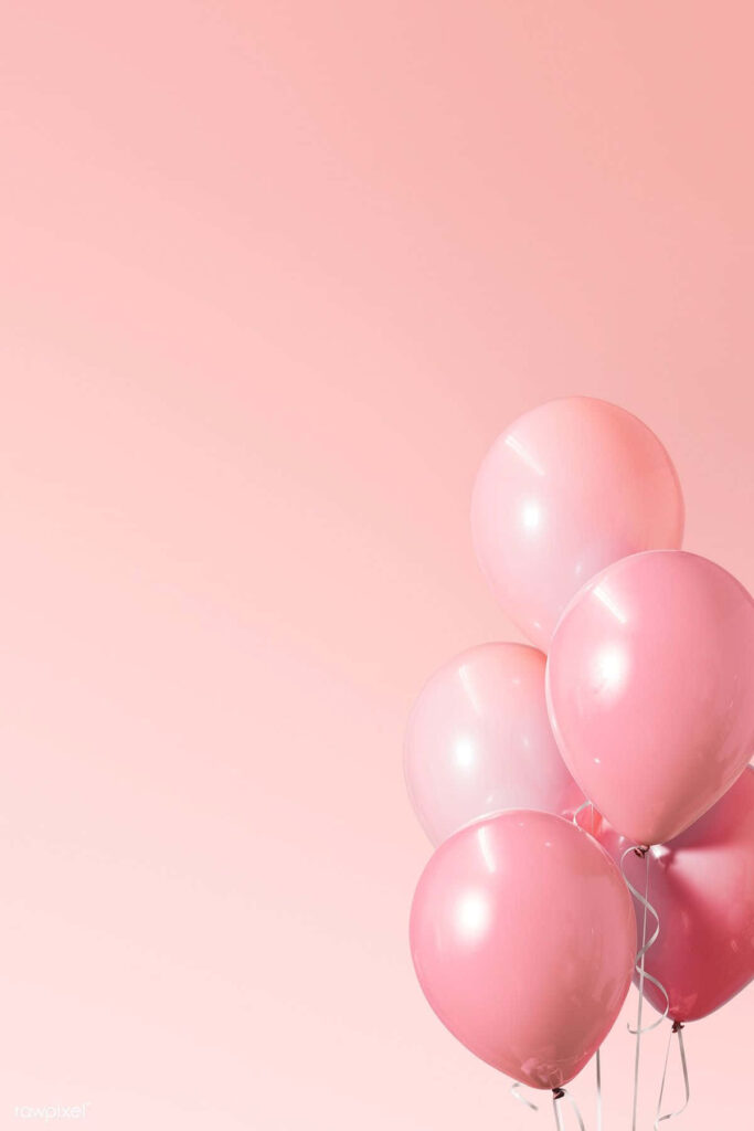 Soft Pink Balloon Wallpaper for Festive Birthday Background