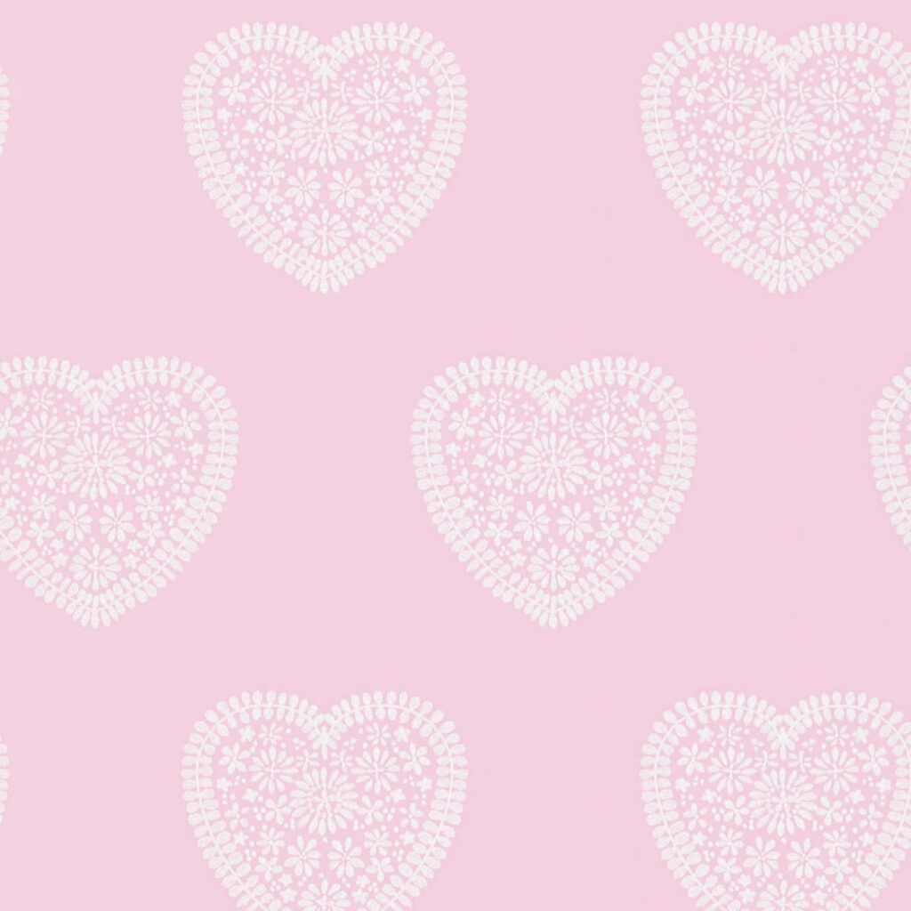 Soft Pink Damask Heart Wallpaper Background - Elegant Design