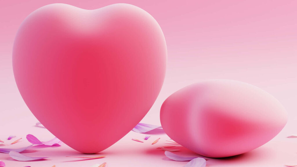 Soft Pink Heart Wallpaper: Minimalistic Calm Aesthetic Background