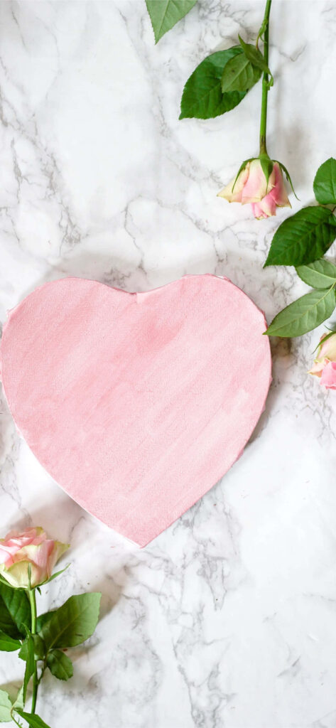 Charming Pink Heart & Roses on Marble - Romantic Wallpaper Background