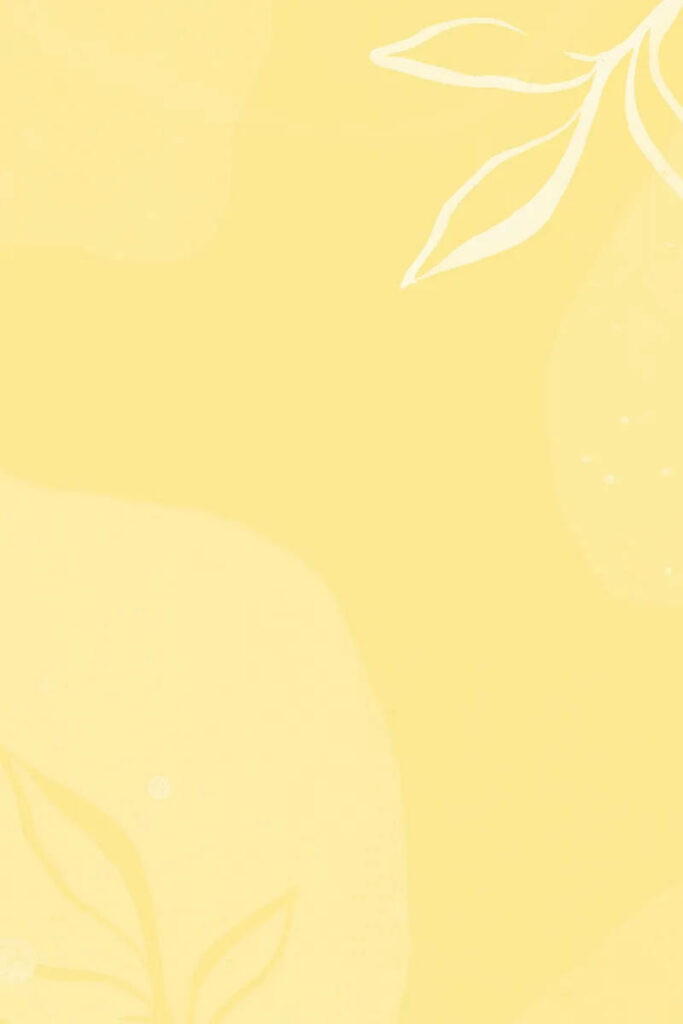 Serene Soft Yellow Wallpaper with Delicate White Leaf Illustrations