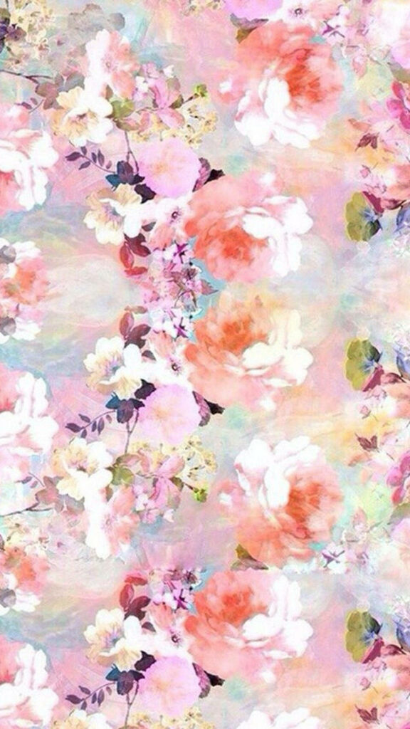 Enchanting Floral Delight: Mesmerizing Phone Lock Screen Background in Soft Pink Tones Wallpaper