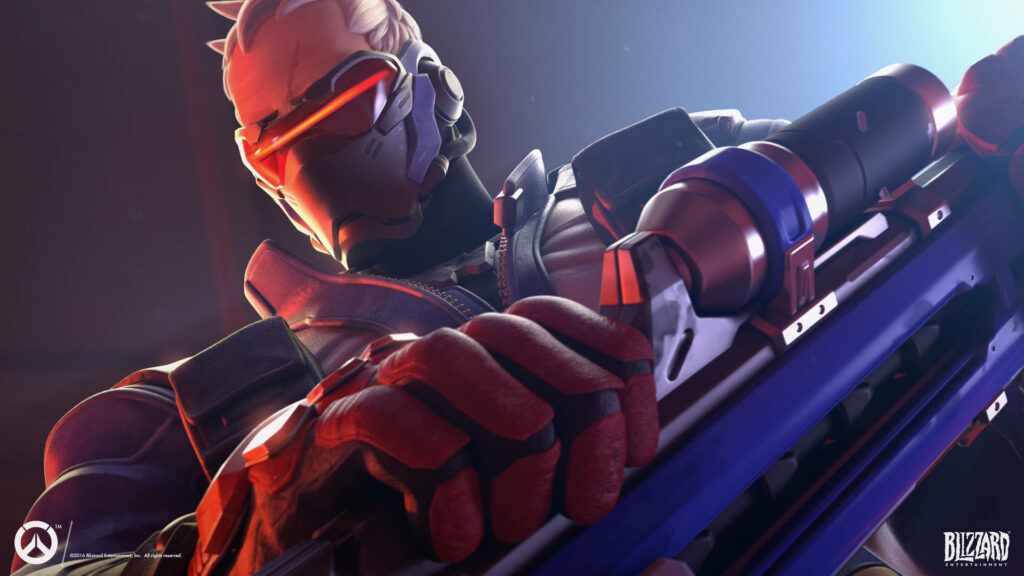 Soldier 76: Unleashing Mayhem on the Overwatch Battlefield Wallpaper