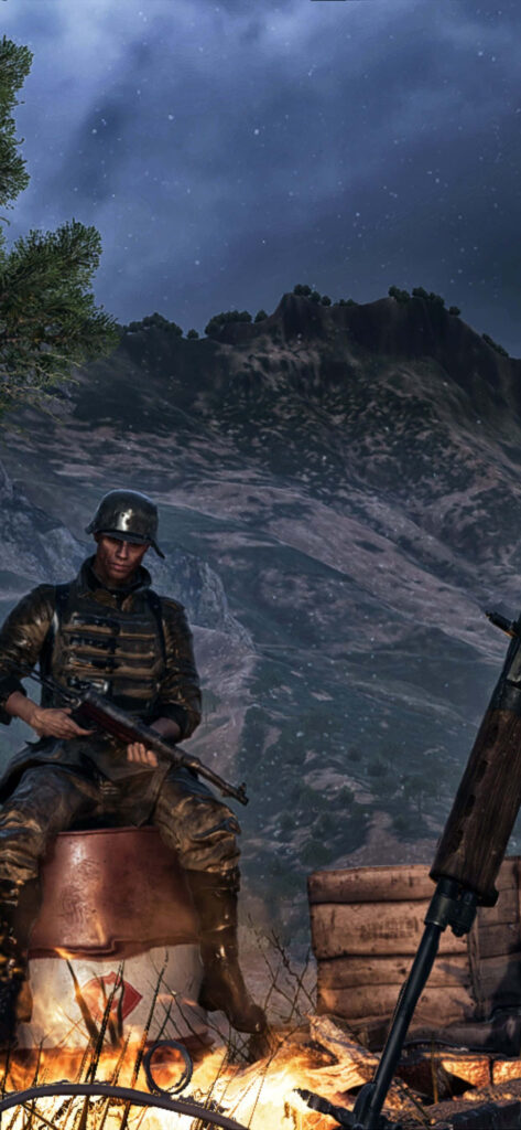 Explosive Fire: Intense Soldier on Battlefield V Wallpaper