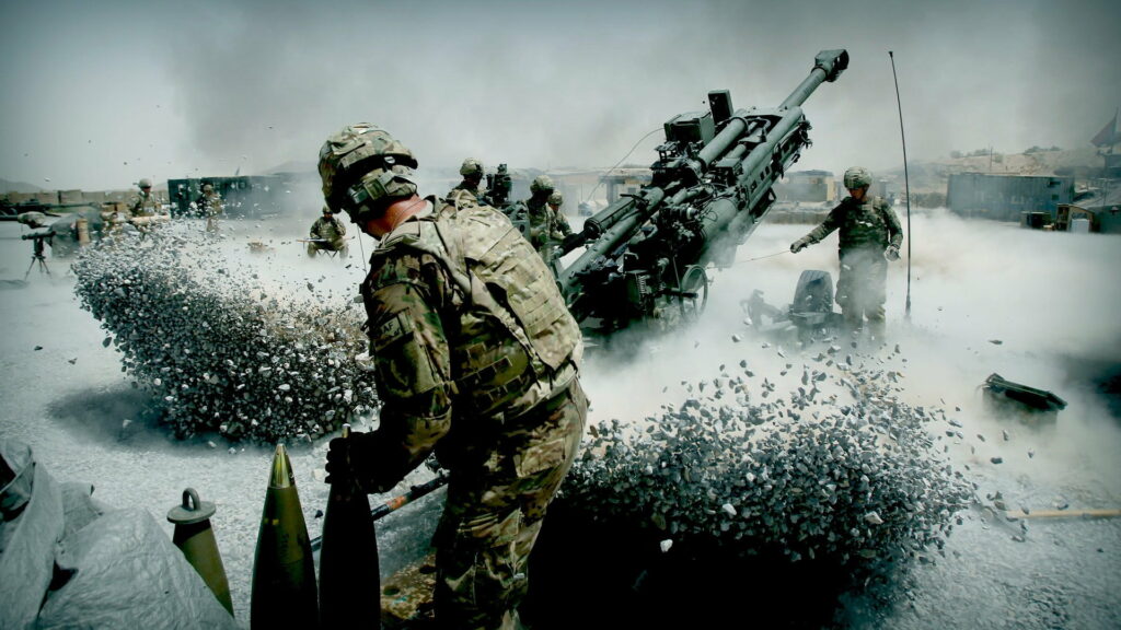 Bravery Unleashed: Majestic Artillery in Action - HD Wallpaper Background