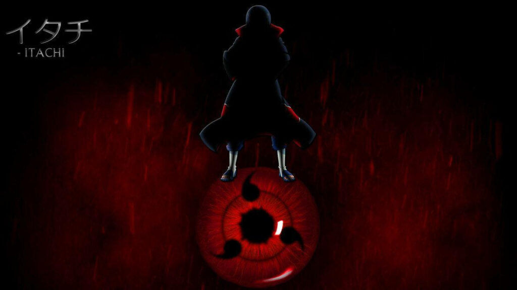 Mighty Itachi: The Master of Sharingan Ascends, Clad in Akatsuki Glory Wallpaper