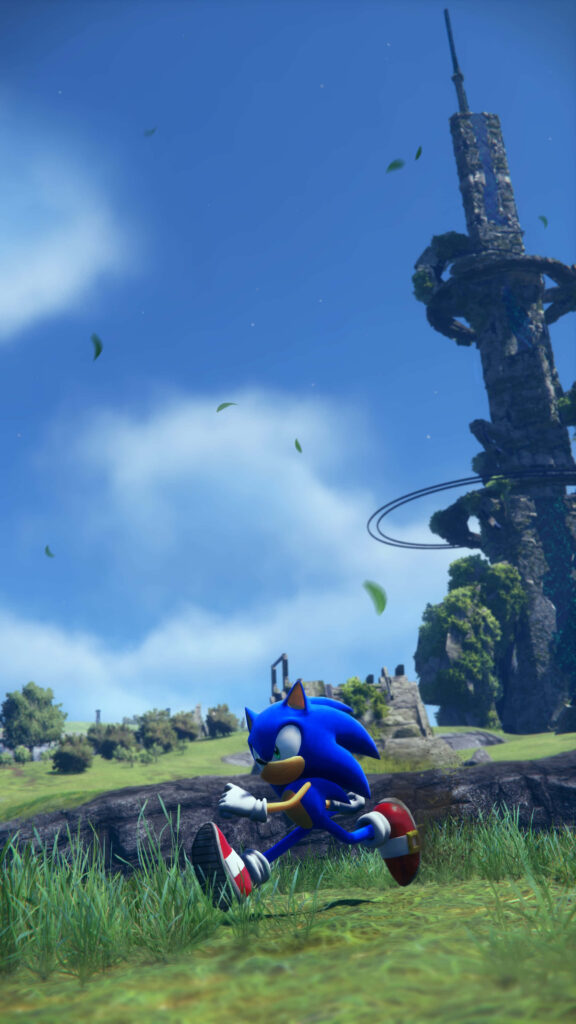 Sonic Frontiers Exploration Wallpaper: Sonic in Vibrant Open World