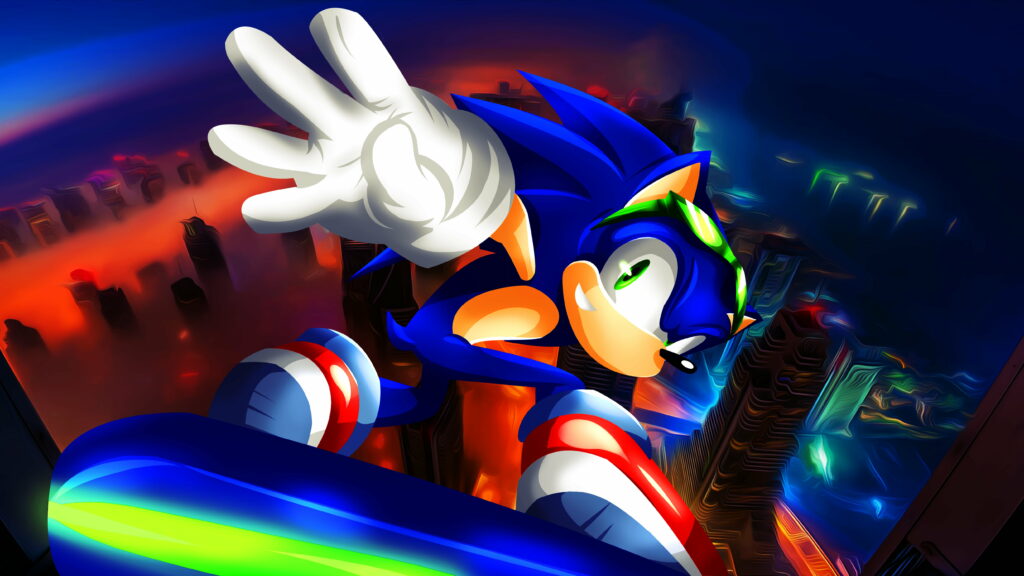 Electrifying Sonic Riders: Unleashing Gravity in Stunning Digital Art Wallpaper!