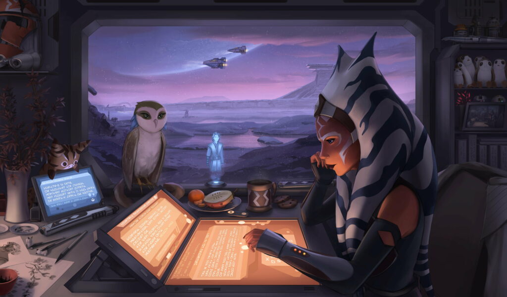 Star Wars: Ahsoka Tano's Serene Lofi Vibe - Exploring the Artistic Beauty of a Beloved Character Wallpaper