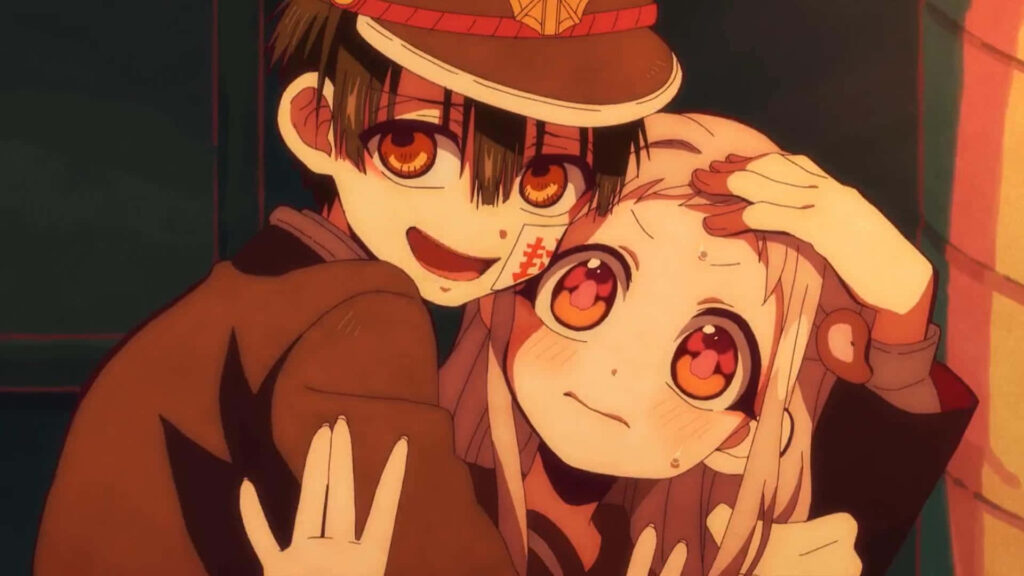 Affectionate Embrace: Hanako-kun and Nene Sharing a Heartwarming Moment in the Background Picture Wallpaper