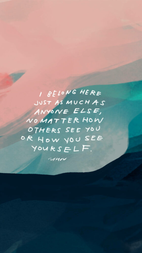 Pastel Wallpaper with Empowering Affirmation of Self-Acceptance