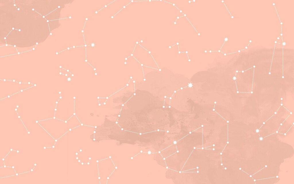 Pastel Pink Star Constellations Desktop Wallpaper - Dreamy Aesthetic