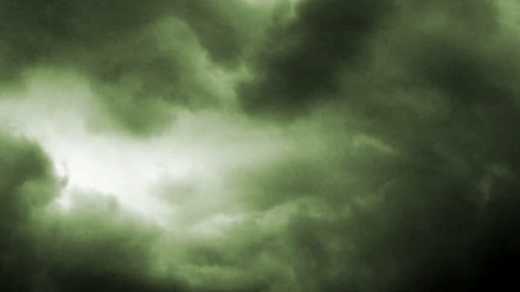Sage green sky wallpaper with moody textured clouds and soft diffused lighting background