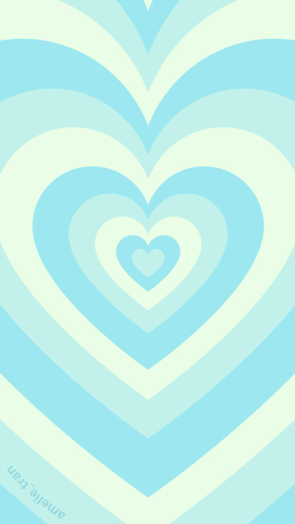 Calming Sky Blue Heart Patterns Wallpaper Background in Minimalist Design