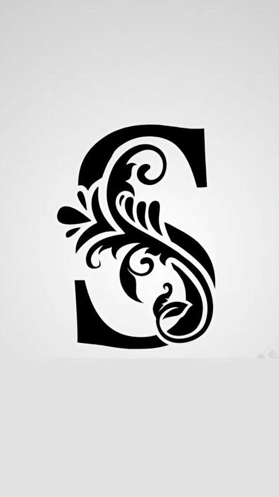 Sensational S: Embrace the Power of Bold Design with this Striking HD Phone Wallpaper Background