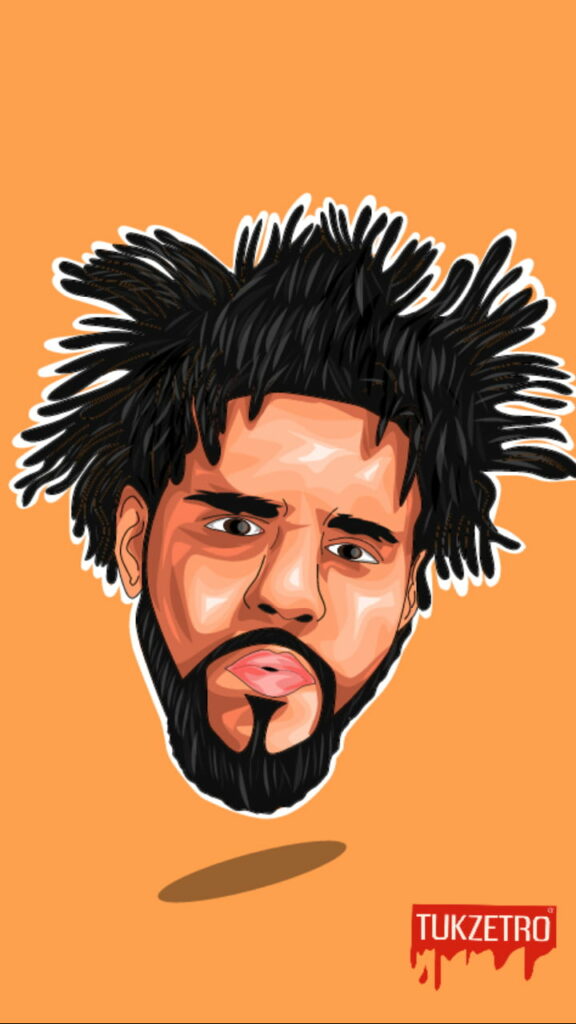 Melodic Master: J Cole's Harmonious Realm- Minimalist HD Wallpaper featuring the accomplished singer-rapper