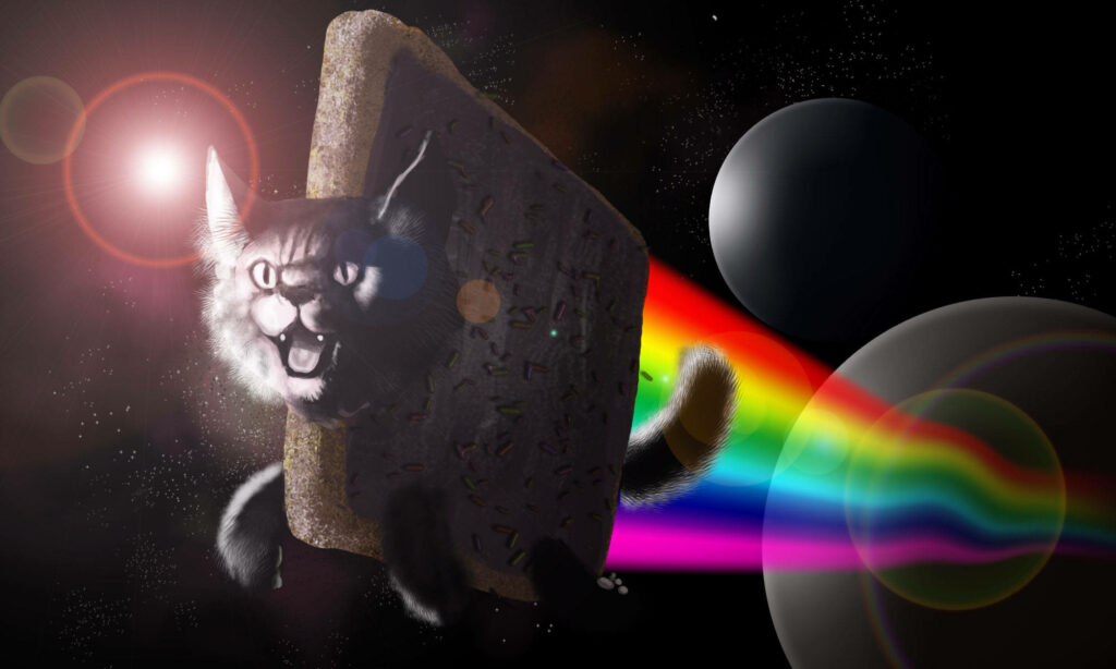 Spacey Adventures of the 3D Nyan Cat: A Pop Tart-Powered Extraterrestrial Journey! Wallpaper