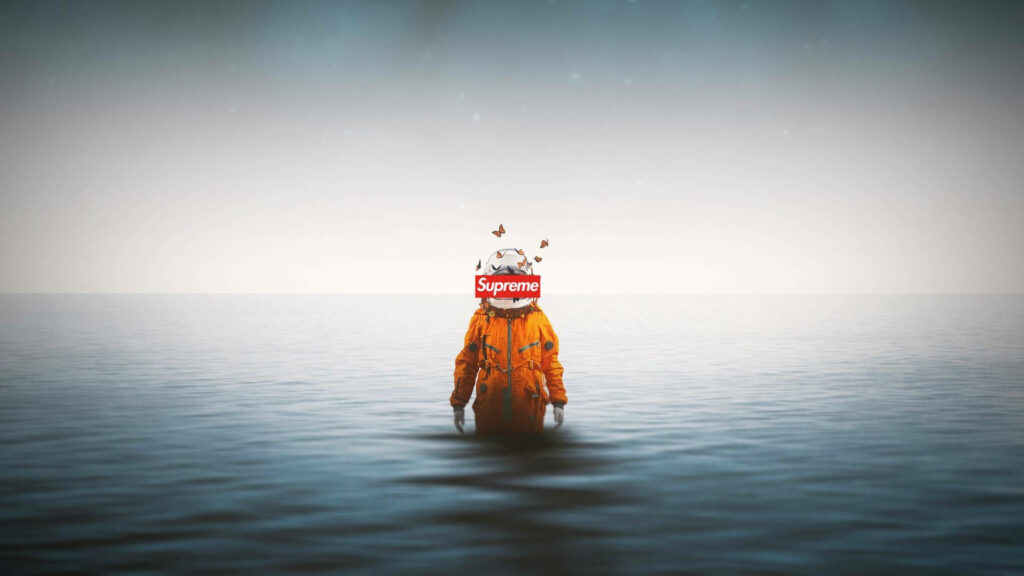 Supreme Space Explorer Braving the Ocean Abyss with Style Wallpaper