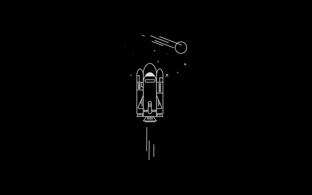 Futuristic Elegance: A Minimalist Spaceship in Digital Art Wallpaper