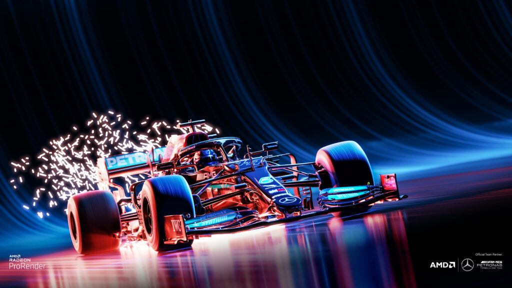 Sparking Speed: A Striking F1 Background for Racing Enthusiasts Wallpaper