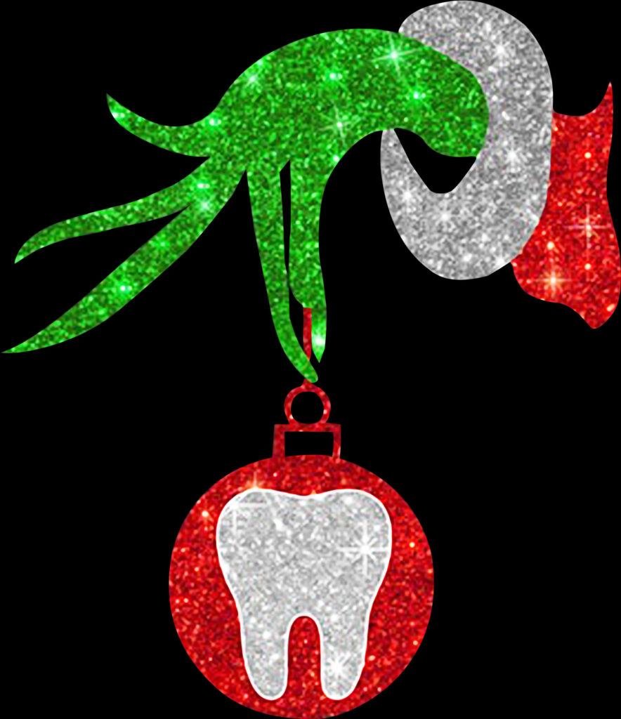 Festive Glittery Hand Ornament Wallpaper - Vibrant Holiday Design
