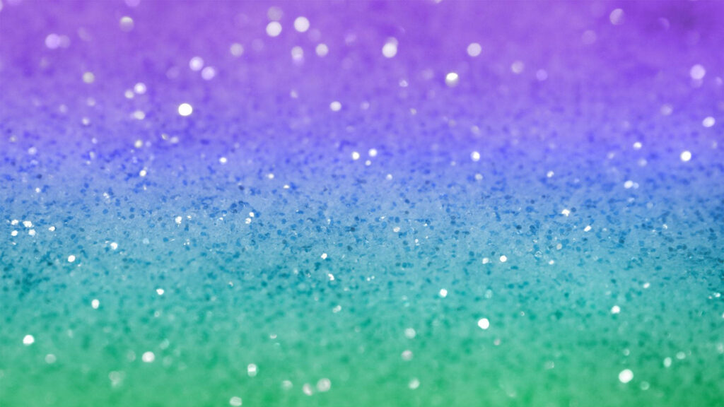 Vibrant glitter wallpaper with gradient green blue to purple sparkling bokeh textured background