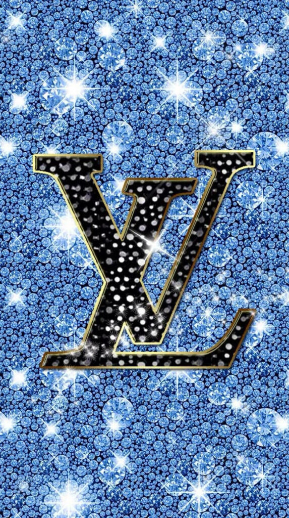 Luxury Sparkle: Bling Pattern Louis Vuitton Phone Wallpaper