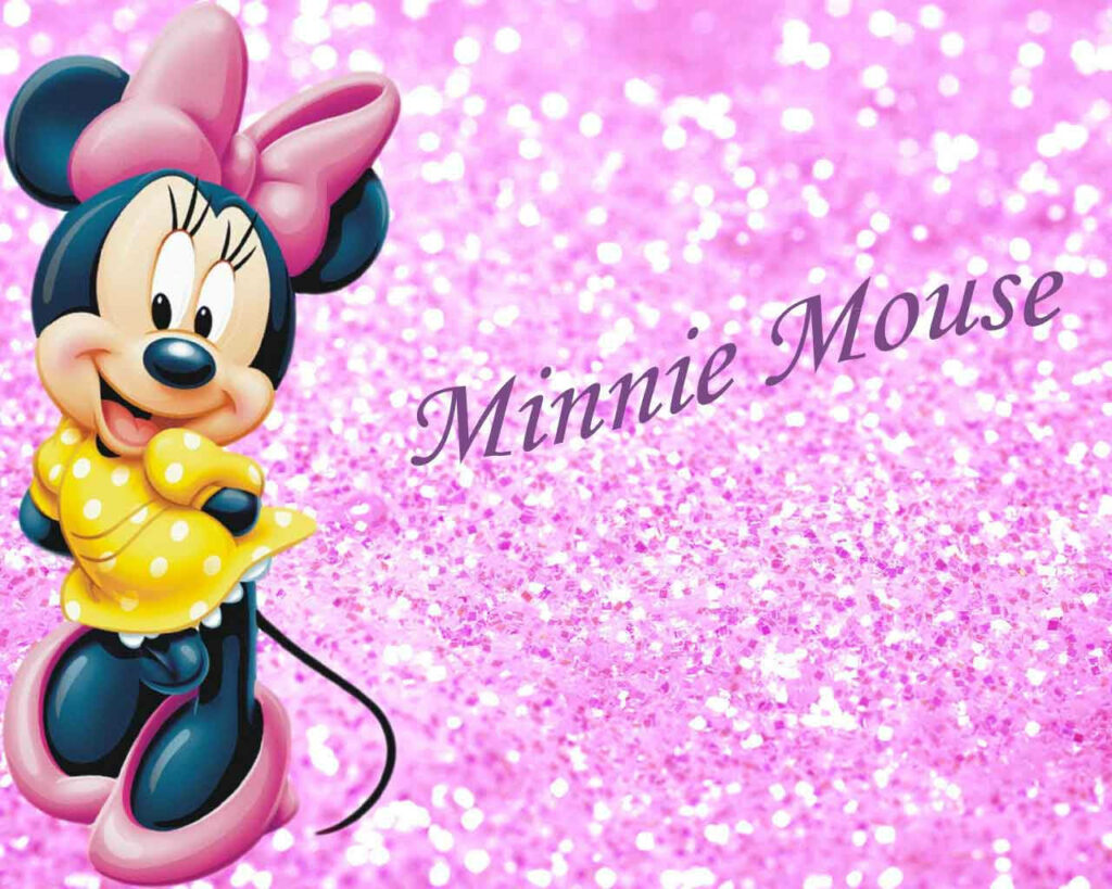 Minnie Mouse Sparkles in Glittery Perfection: A Charming Wallpaper Fit For Any Disney Fan!