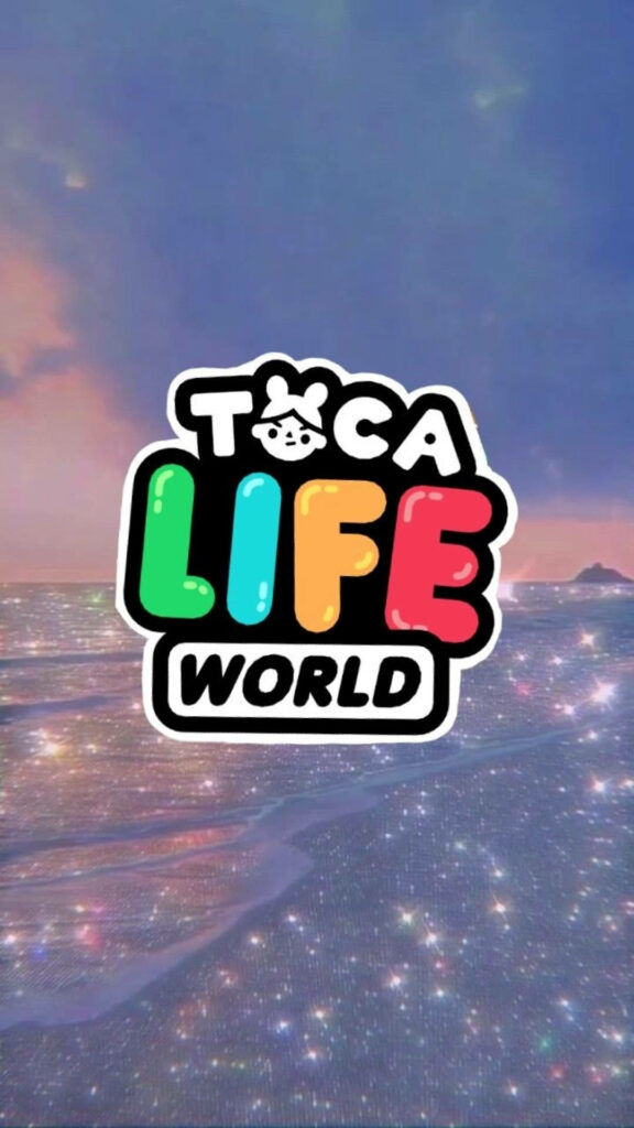 Sparkling Seashore: Toca Life World Logo Wallpaper