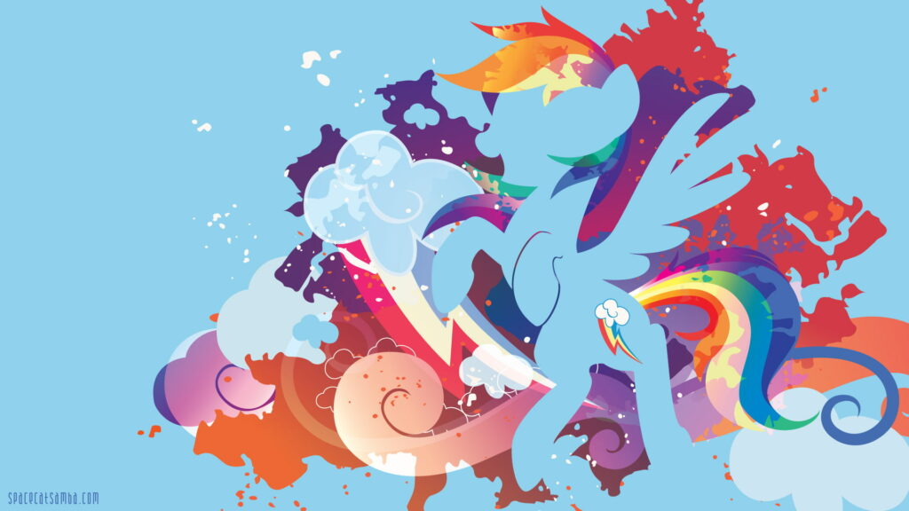 Rainbow Dash Gallops Through a Colorful TV Show Wonderland: A Majestic HD Wallpaper