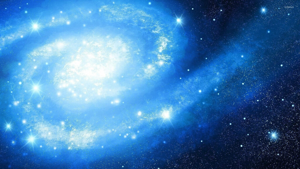 Enchanting Extraterrestrial Tapestry: Resplendent Stars Illuminating the Majestic Blue Cosmos Wallpaper