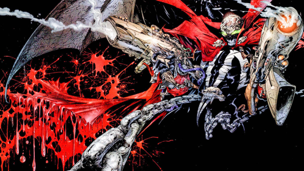 The Bloody Caped Crusader: HD Spawn Comic Art Wallpaper