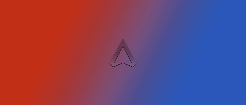 Vibrant Apex Legends Triangle Logo Graces Iphone Background in Striking Red and Blue Gradient Wallpaper