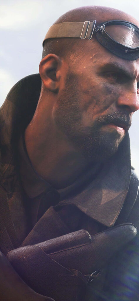 Intense WWII Soldier Close-Up: Battlefield V Video Game Vibes [Photo] Wallpaper