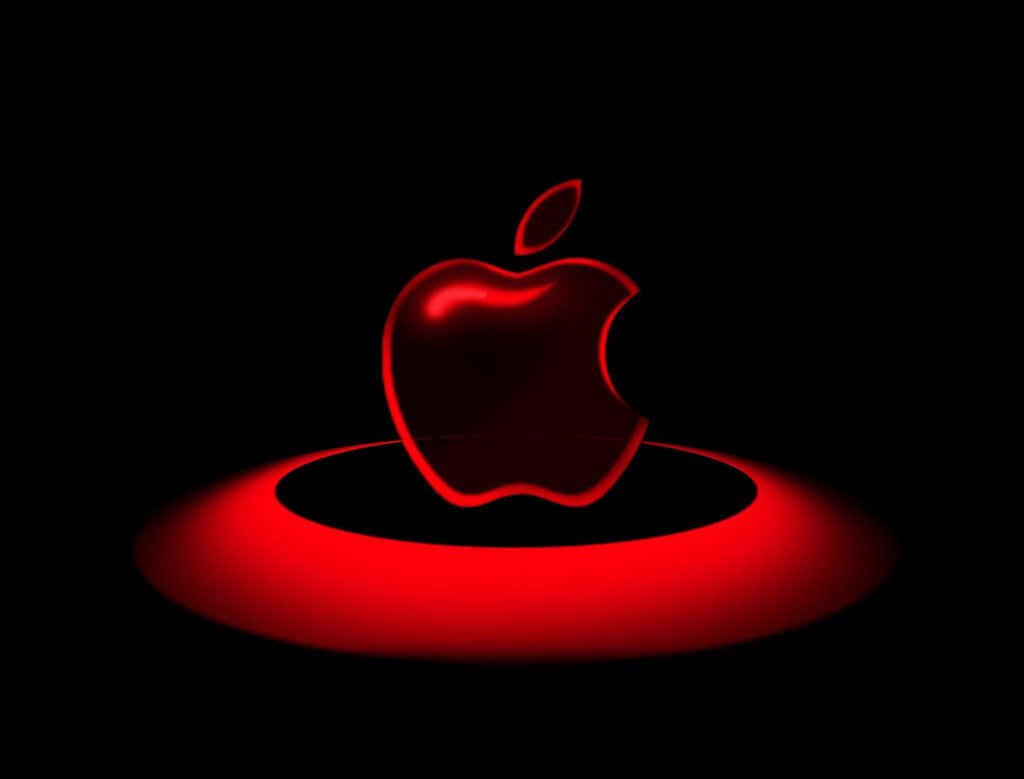 Vibrant Apple Logo: A Striking HD Background with Black and Red Accents Wallpaper