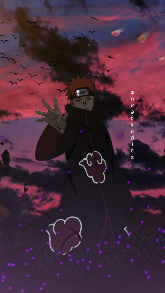 Ultimate Power Unleashed: Tendo Pain Soars Across the Naruto Sky – Stunning HD Anime Fanart Phone Wallpaper!