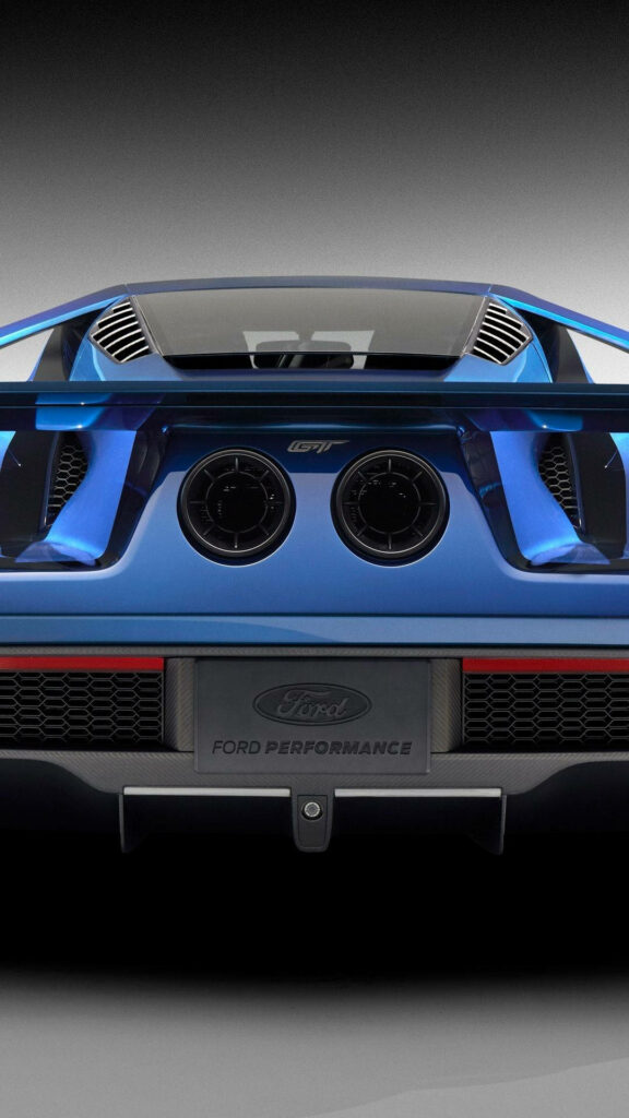 Revving Up Your Phone: A Stellar Snapshot of a Ford Race Car's Rear Bumper Beautifying Your iPhone Background Wallpaper
