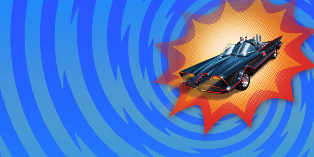 Cartoon Batman Batmobile Abstract Background Wallpaper