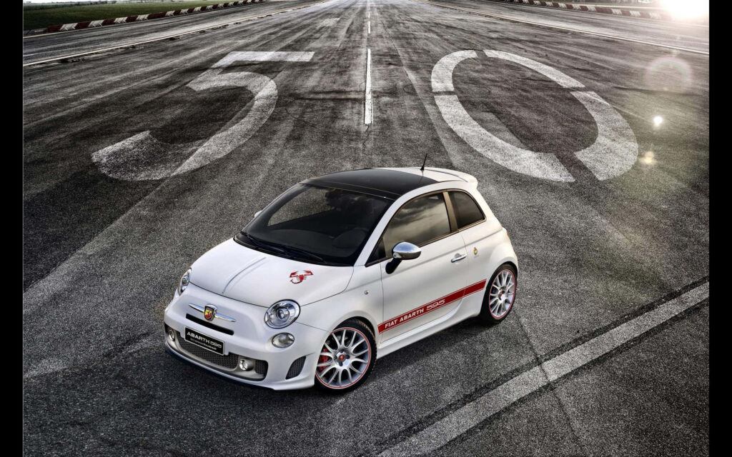 Speed and Style Unleashed: A Striking Abarth Performance Racing Car in High Resolution Wallpaper