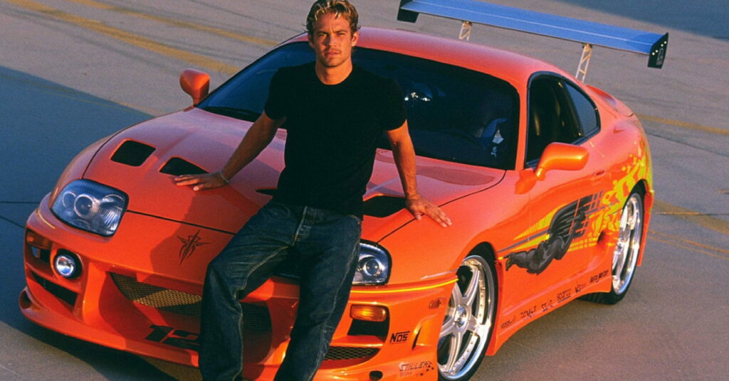 Revving Legacy: Paul Walker's Iconic Supra - High-Quality Fast and Furious Wallpaper