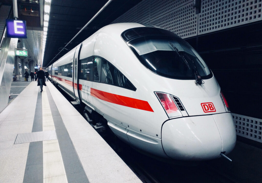 High-Speed Travel through Germany: Capturing the Essence of Deutsche Bahn's ICE Trains Wallpaper
