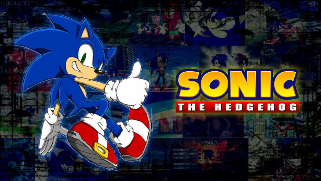 Sonic Speeds through a Mesmerizing Collage: An HD Wallpaper Masterpiece
