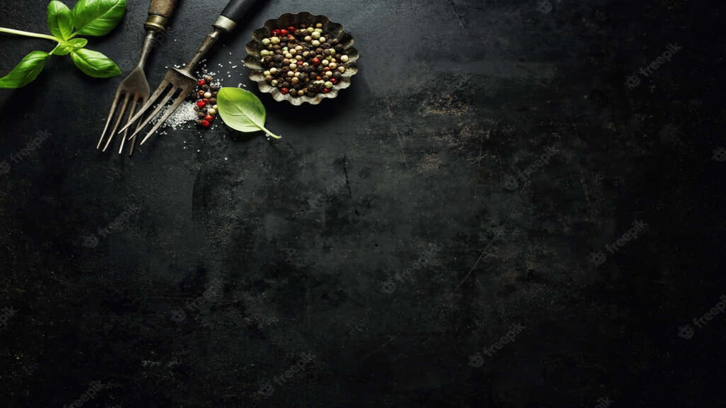 Vibrant Spices & Herbs on Dark Background - Artistic Kitchen Wallpaper