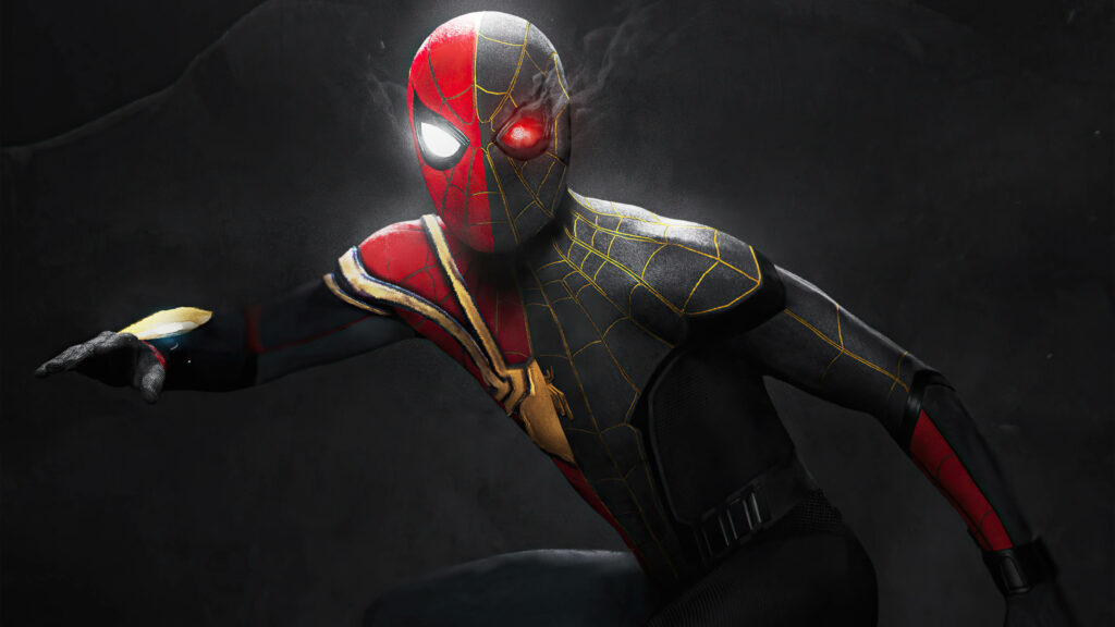Spider-Man No Way Home Integrated Suit Wallpaper: Dynamic Heroic Design